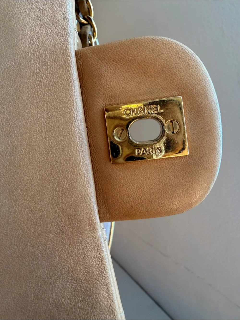 Chanel Vintage Double Flap Dark Beige Lambskin 24k gold plated handbag